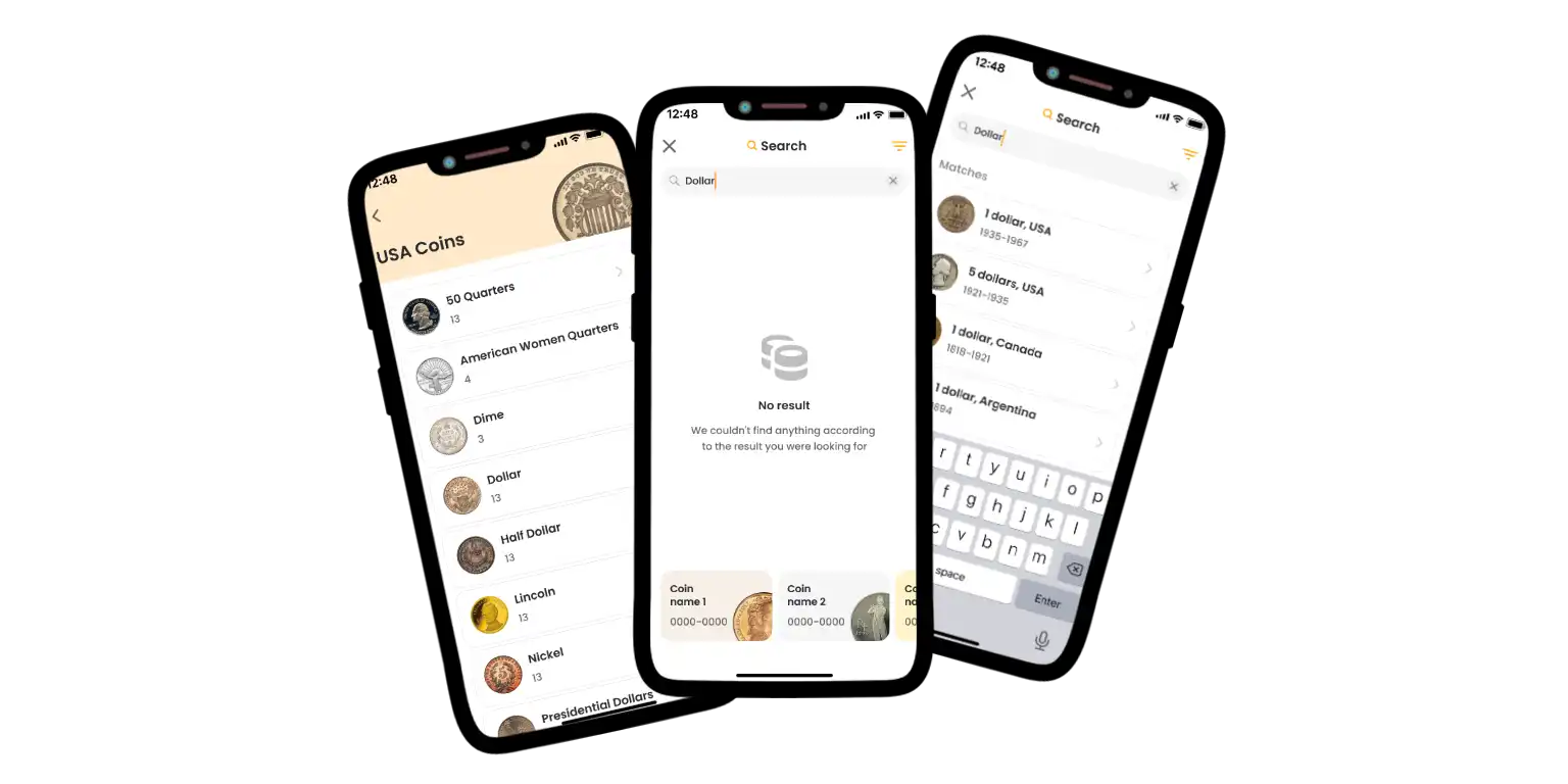 A part of the Coin ID Scanner app features.
